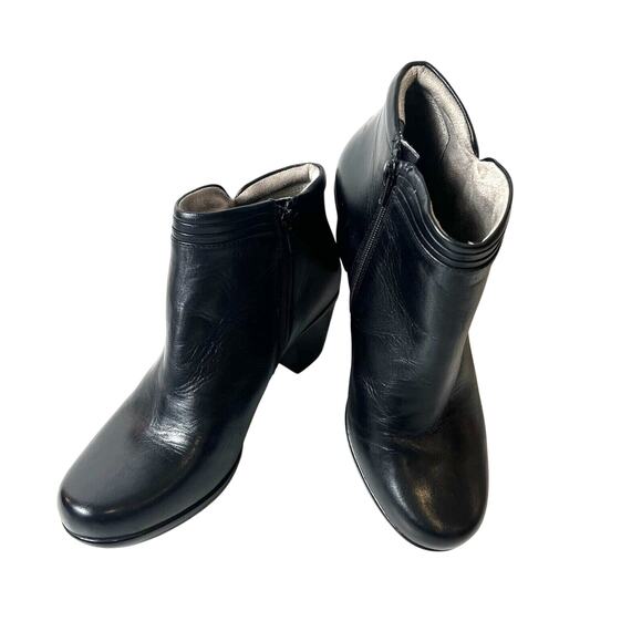 Naturalizer N5 Comfort Heel Ankle Boots Womens Sz 9M Black Leather Zip Up Casual - Picture 4 of 11